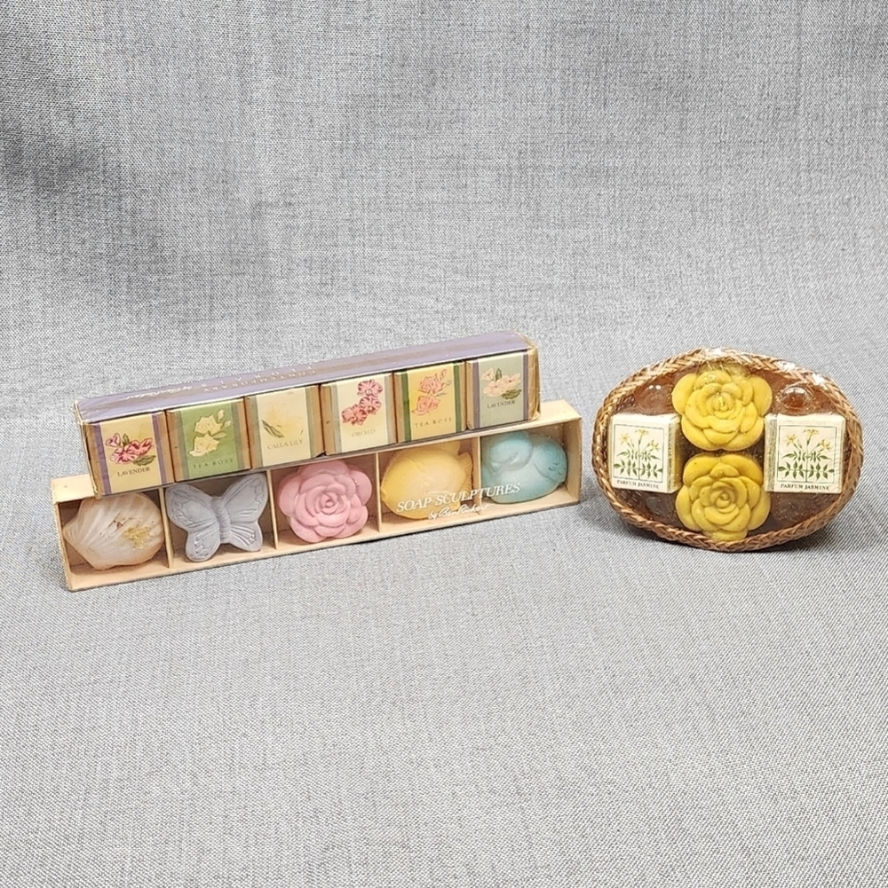 Vintage Ben Rickert Hand Soaps Floral & Sculpted. Lot of 3.